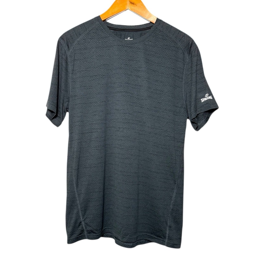 Spalding Dri-Power Men's Breathable Short Sleeve Gray Activewear Shirt Size L‎